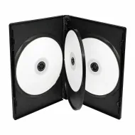 4-Way Black DVD Case – 14mm Spine – 2-Disc Swing Tray