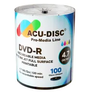 Acu-Disc DVD-R White Inkjet Full Surface Printable – 4.7GB 16x